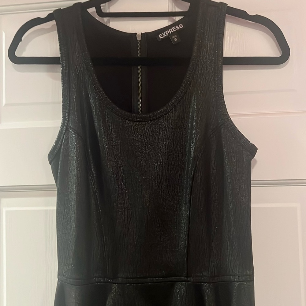 Coated black skater girl dress